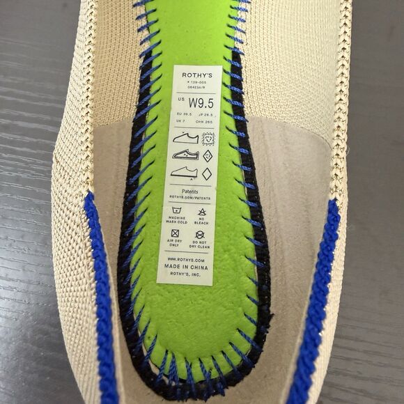 Rothy’s The Petal Square Toe Flats Metallic Beige Gold Womens Sz 9.5 Flower - Picture 11 of 11